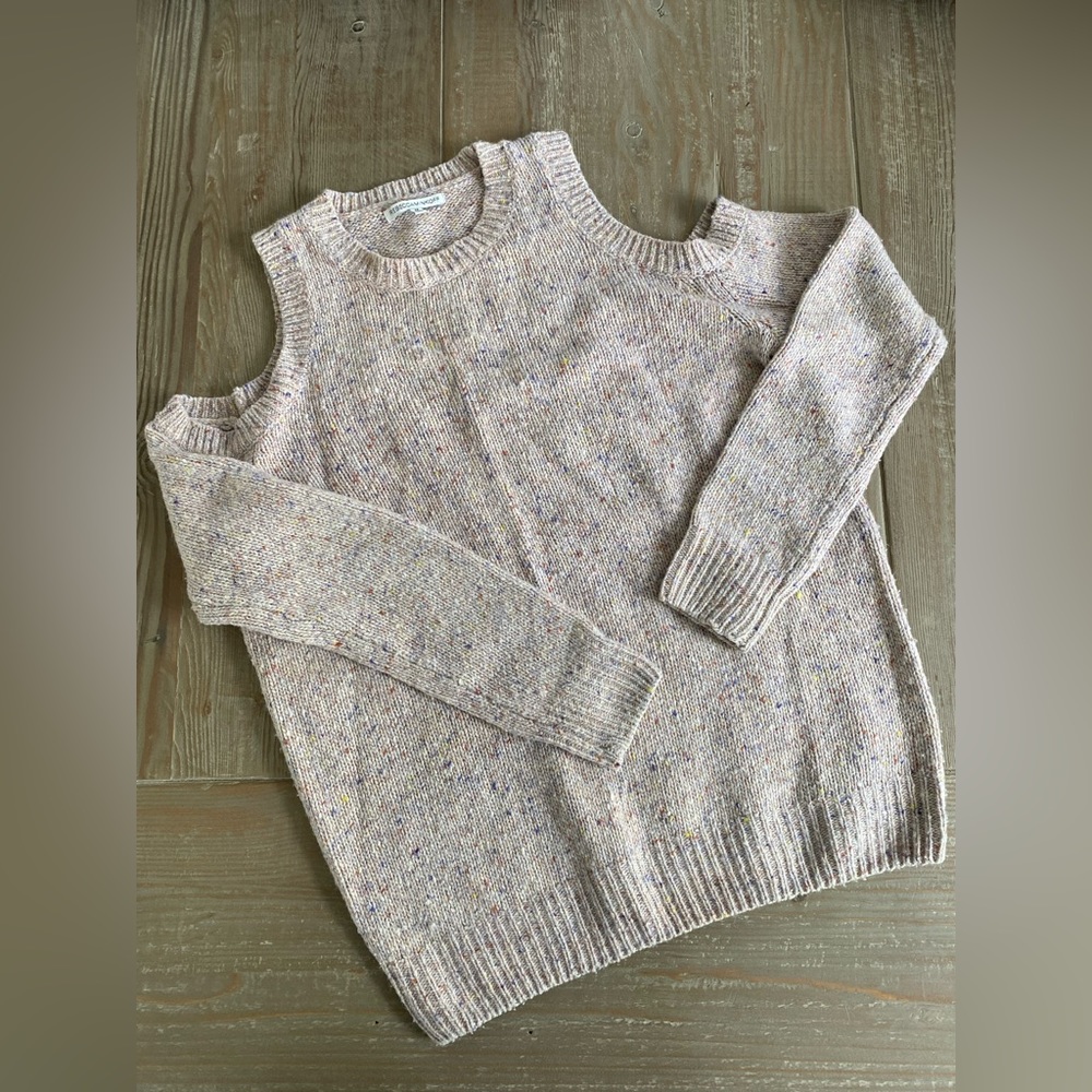 Rebecca Minkoff pink cold shoulder sweater sz Med